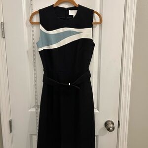 Hugo Boss Black and Blue Midi Sheath Dress